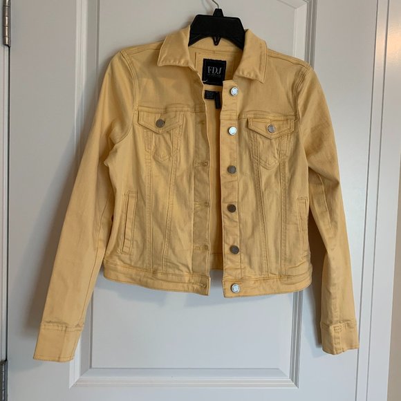 FDJ Jeans Jacket, Yellow, Cotton, XS - Picture 3 of 7